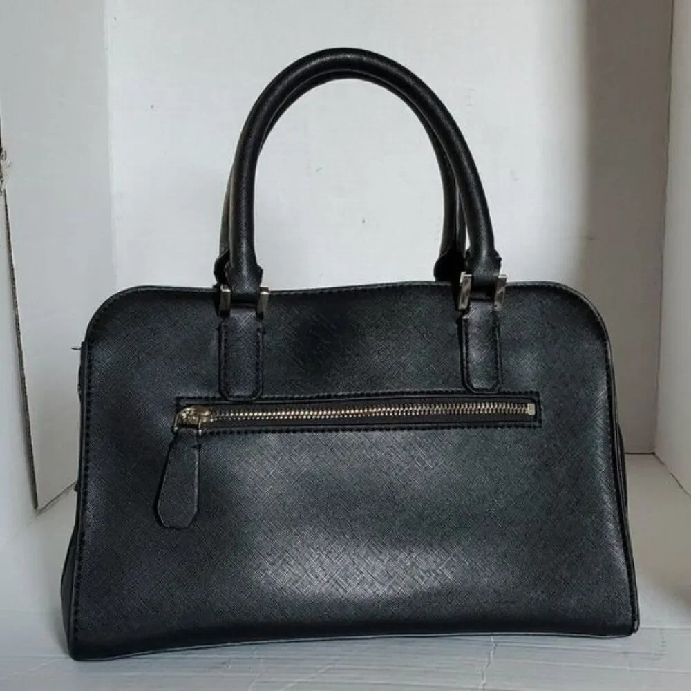 GUESS Bag Cherie Small Girlfriend Satchel Black Vegan Leather Handbag WOMAN'S